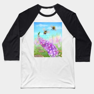 Honeybees and Foxgloves Baseball T-Shirt